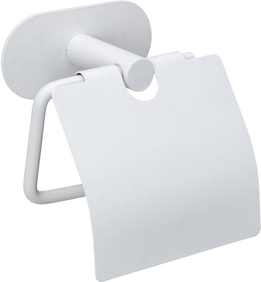 Wenko Toiletrolhouder Turbo-Loc model Orea met deksel roestvrij staal bevestigen zonder boren - Foto 3