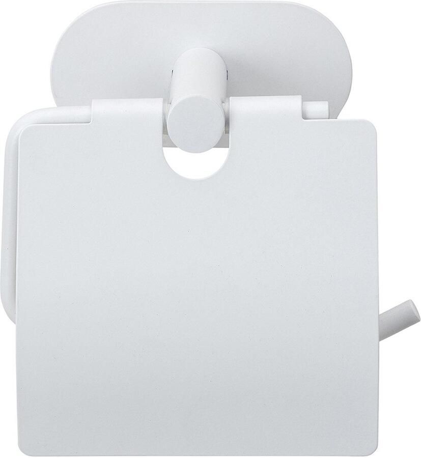 Wenko Toiletrolhouder Turbo-Loc model Orea met deksel roestvrij staal bevestigen zonder boren - Foto 4