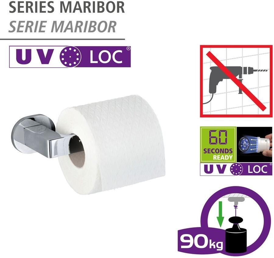 Wenko Toiletrolhouder UV-Loc Maribor Bevestigen zonder boren - Foto 6
