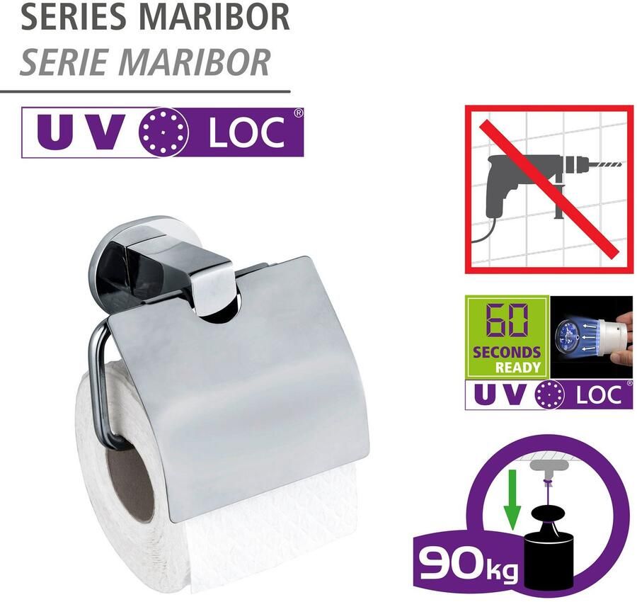 Wenko Toiletrolhouder UV-Loc Maribor Bevestigen zonder boren - Foto 6