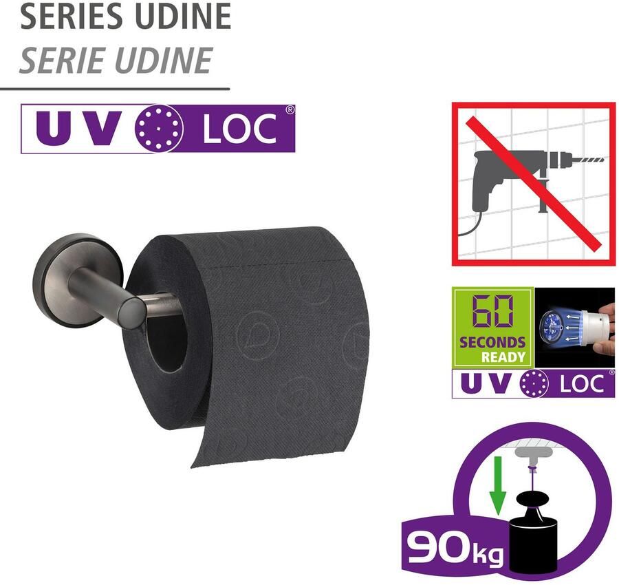 Wenko Toiletrolhouder UV-Loc Udine Bevestigen zonder boren - Foto 6