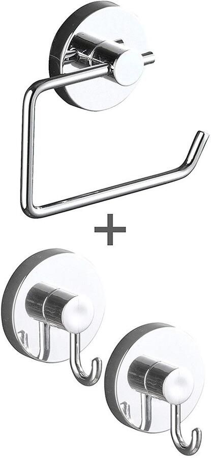 Wenko Toiletrolhouder Vacuum-Loc model Milazzo incl. 2 wandhaken bevestiging zonder boren (set) - Foto 5
