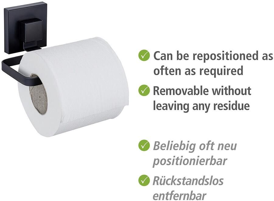 Wenko Toiletrolhouder Vacuum-Loc model Quadro van edelstaal bevestigen zonder boren - Foto 9
