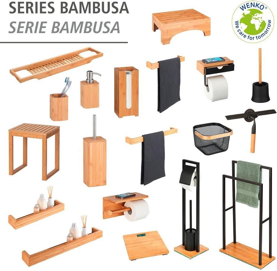 Wenko Toiletset Basic van bamboe en hoogwaardige kunststof - Foto 2