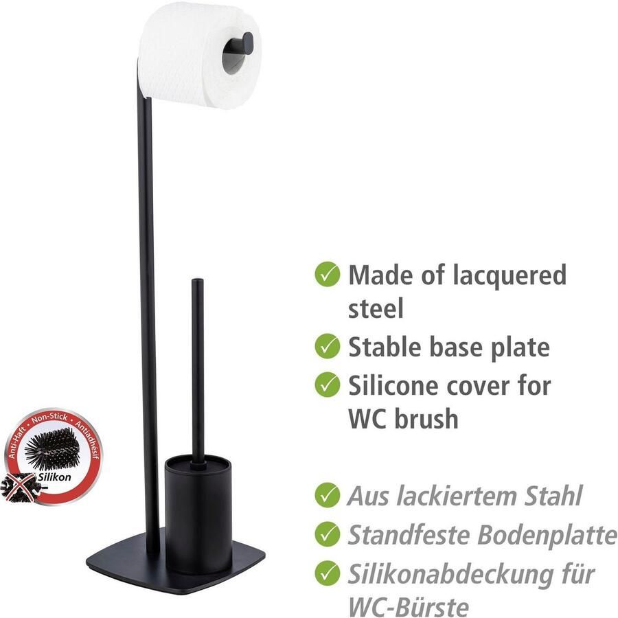 Wenko Toiletset Iria met toiletpapierrolhouder en toiletborstel