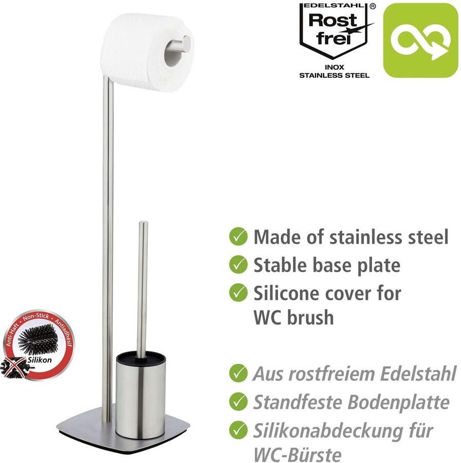 Wenko Toiletset Iria met toiletpapierrolhouder en toiletborstel