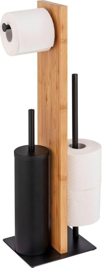 Wenko Toiletset Lesina bamboe met silicone-borstelkop