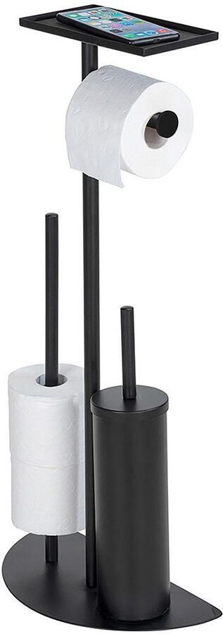 Wenko Toiletset Model Cosenza Neo ruimtebesparende 4-in-1 standaardset met plank gelakt staal - Foto 8