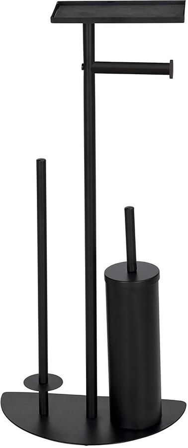 Wenko Toiletset Model Cosenza Neo ruimtebesparende 4-in-1 standaardset met plank gelakt staal - Foto 6