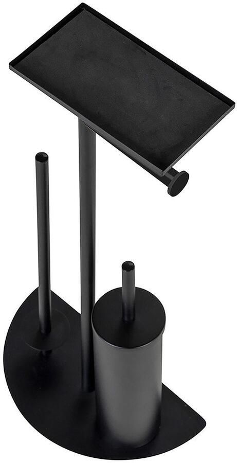 Wenko Toiletset Model Cosenza Neo ruimtebesparende 4-in-1 standaardset met plank gelakt staal - Foto 4