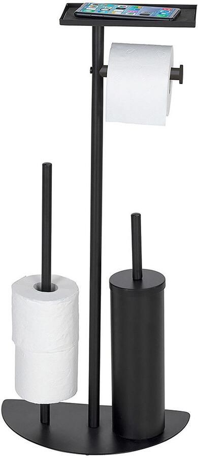 Wenko Toiletset Model Cosenza Neo ruimtebesparende 4-in-1 standaardset met plank gelakt staal - Foto 5