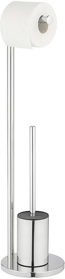 Wenko Toiletset Model Ferla Standset van roestvrij staal met toiletpapierrolhouder en toiletborstel - Foto 3