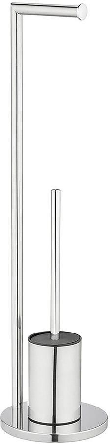 Wenko Toiletset Model Ferla Standset van roestvrij staal met toiletpapierrolhouder en toiletborstel