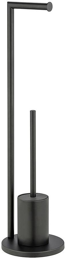 Wenko Toiletset Model Ferla Standset van staal met toiletpapierhouder en toiletborstel