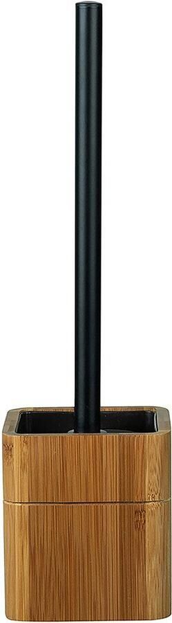 Wenko Toiletset Model Serro WC-borstelhouder van stevig bamboe met verwisselbare borstelkop - Foto 3
