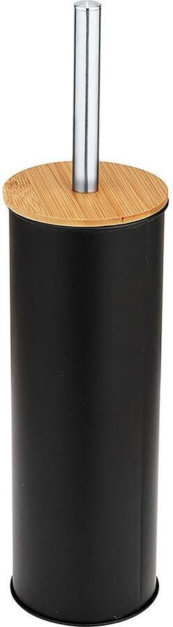 Wenko Toiletset Model Tortona gesloten toiletborstelhouder van staal met bamboe-elementen - Foto 3
