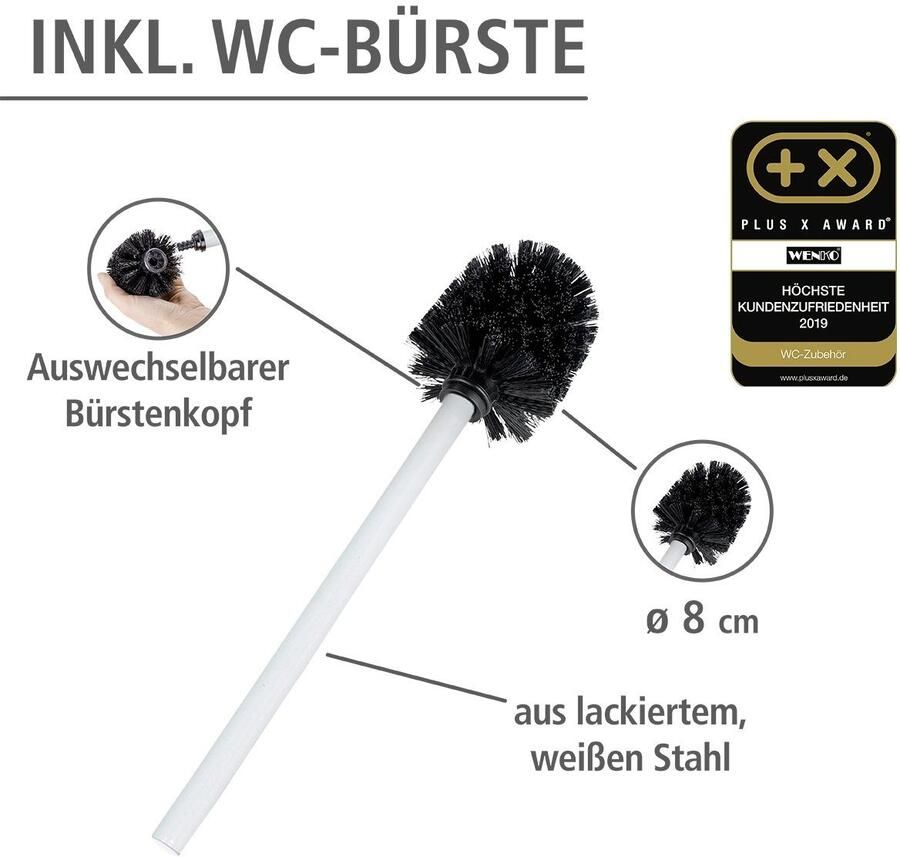 Wenko Toiletset Rivalta geïntegreerde toiletrolhouder en toiletborstelhouder - Foto 2
