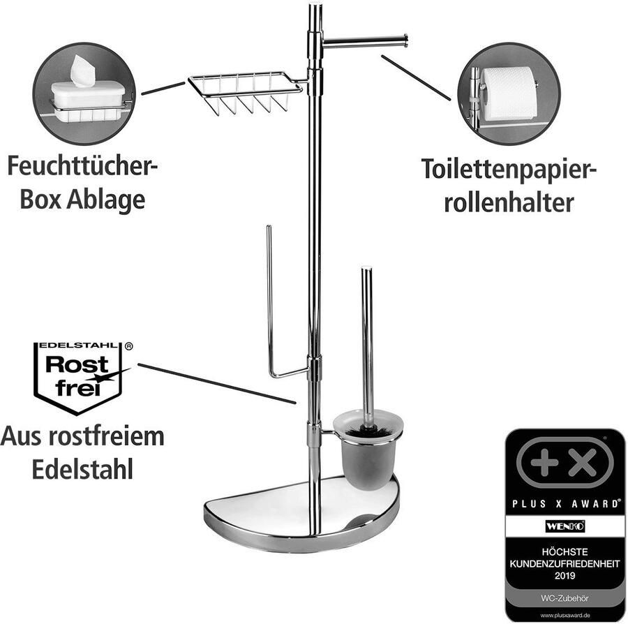 Wenko Toiletset Ruimtebesparend wonder met houder voor reserverollen en vochtige doekjes - Foto 4