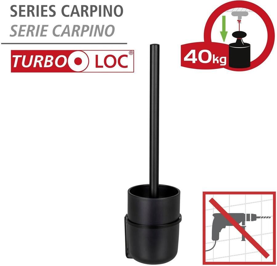Wenko Toiletset Turbo-Loc Carpino zwart bevestigen zonder boren - Foto 2