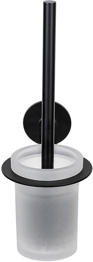 Wenko Toiletset Turbo-Loc model Bivio Muurhouder van aluminium zonder boren inzet van glas met toiletborstel - Foto 5
