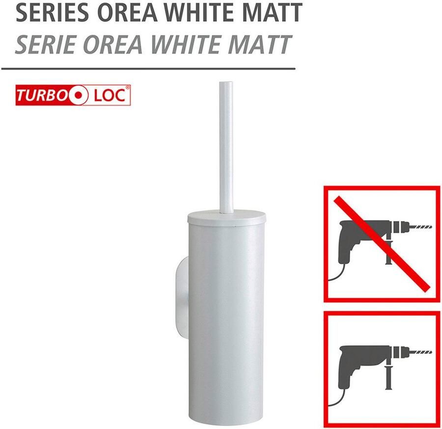 Wenko Toiletset Turbo-Loc model Orea met toiletborstel wandbevestiging zonder boren roestvrij staal - Foto 2