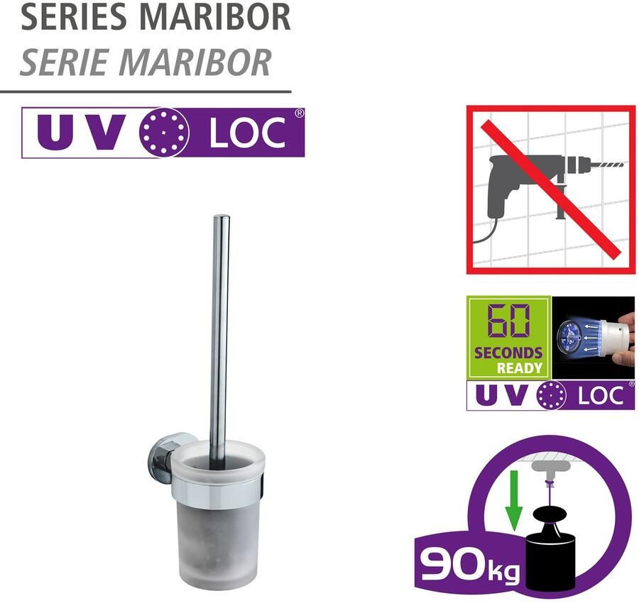 Wenko Toiletset UV-Loc Maribor bevestigen zonder boren borstelkop verwisselbaar - Foto 5