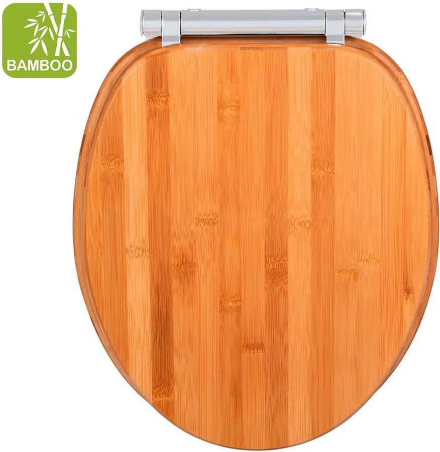 Wenko Toiletzitting Bambusa uit bamboe met afschakelautomaat vochtbestendig - Foto 4
