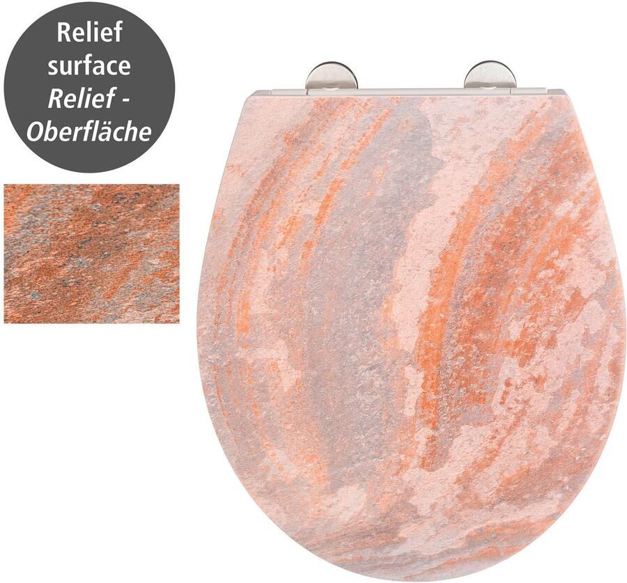 Wenko Toiletzitting Canyon met reliëf van antibacteriële duroplast - Foto 6