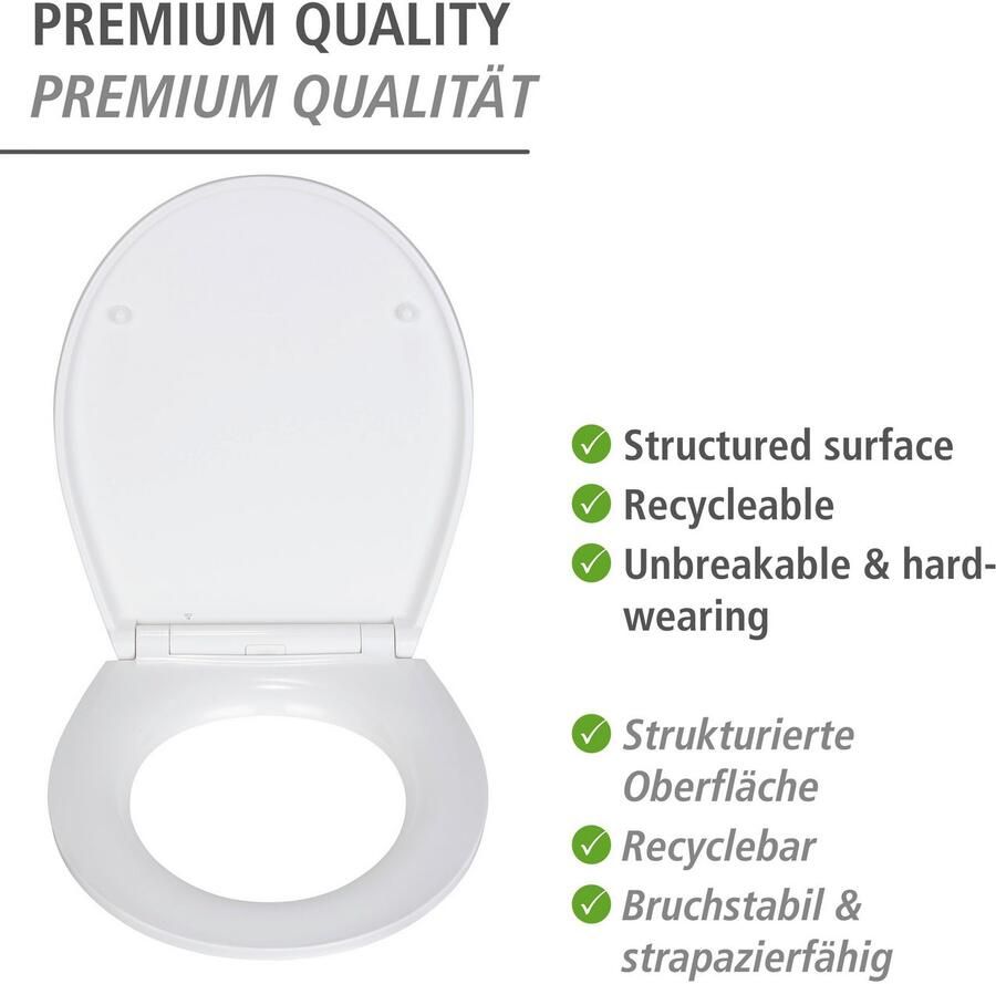 Wenko Toiletzitting Big Leaves met reliëf van antibacteriële duroplast - Foto 2