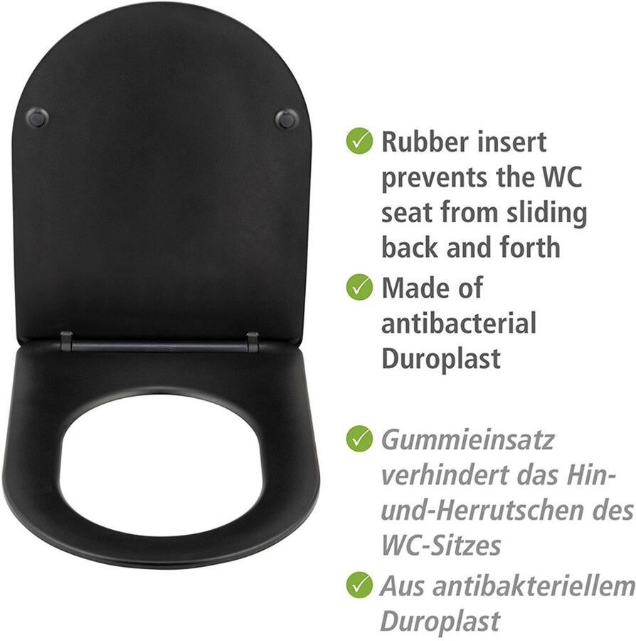Wenko Toiletzitting Model Galati van duroplast ultraflauw d-vorm met afdaalautomatiek - Foto 2