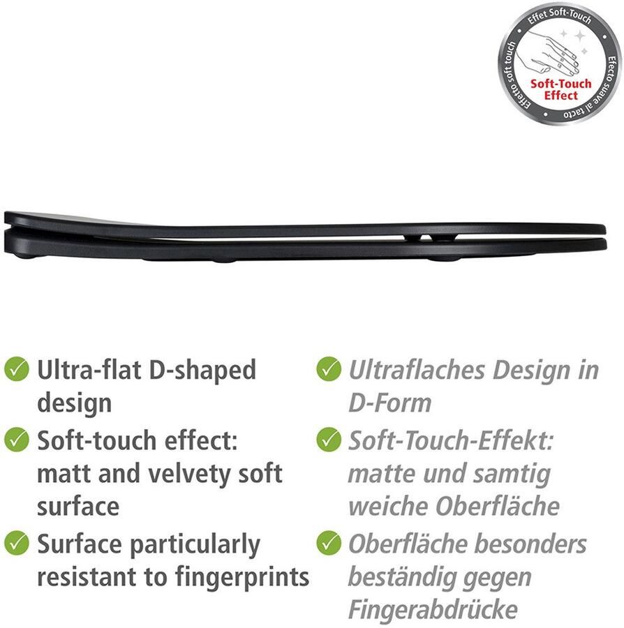 Wenko Toiletzitting Model Galati van duroplast ultraflauw d-vorm met afdaalautomatiek - Foto 3