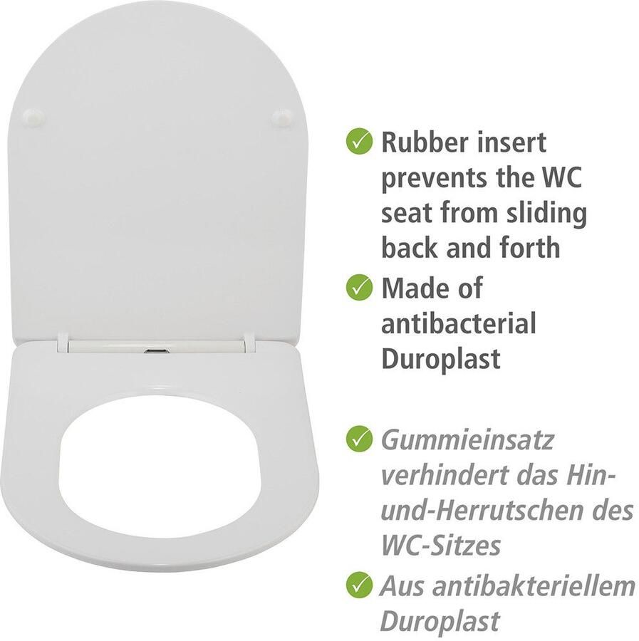 Wenko Toiletzitting Model Galati van duroplast ultraflauw d-vorm met afdaalautomatiek - Foto 2