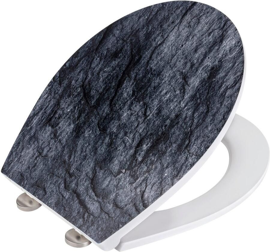 Wenko Toiletzitting Slate rok met reliëf van antibacteriële duroplast - Foto 6