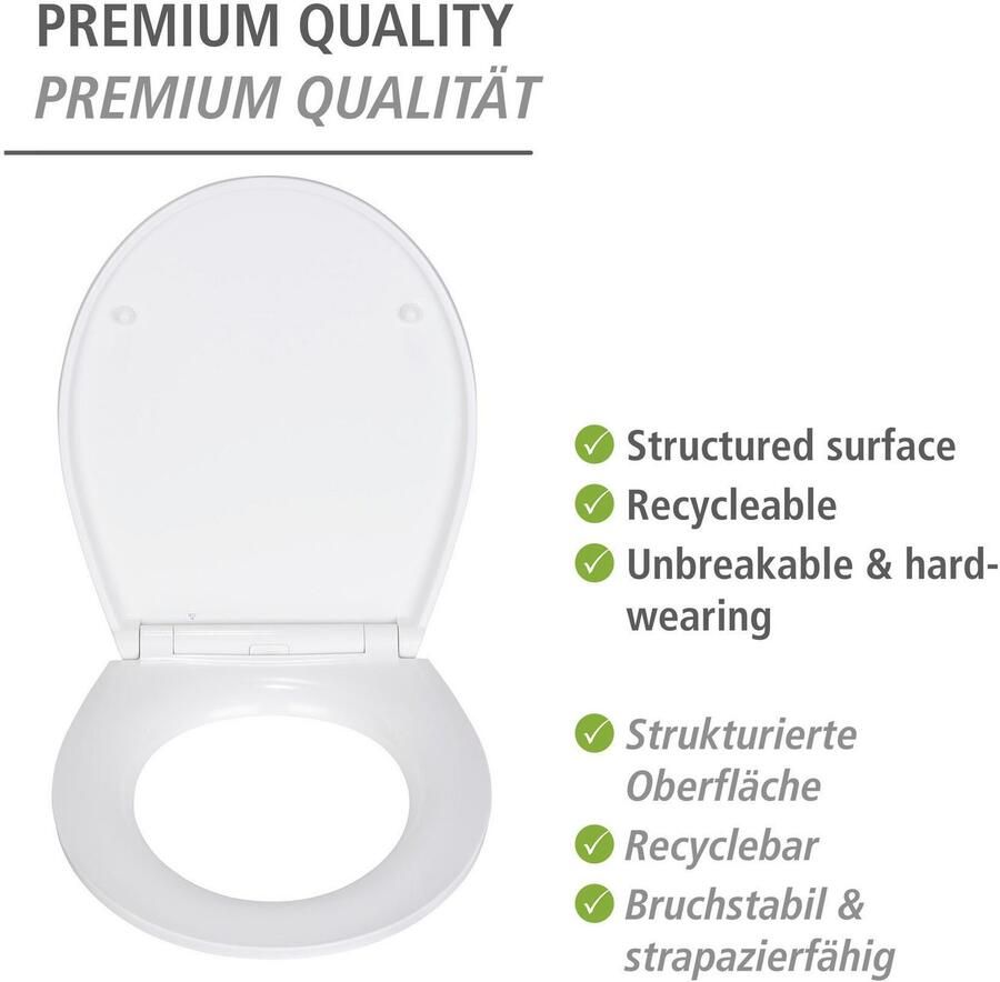 Wenko Toiletzitting Slate rok met reliëf van antibacteriële duroplast - Foto 3