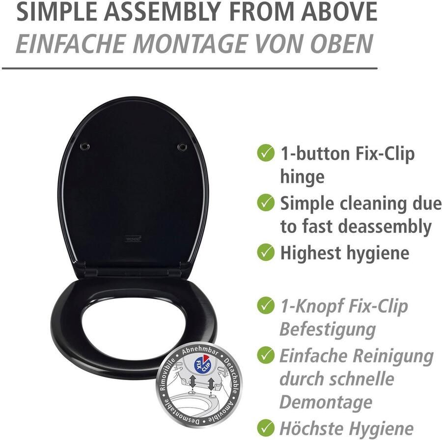 Wenko Toiletzitting Vorno Neo met afdaalautomatiek en snelle bevestiging