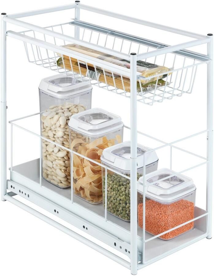 Wenko Uittrekplank Model Wanja voor meer bergruimte 2 vakken eenvoudige inbouw in keukenkasten - Foto 4