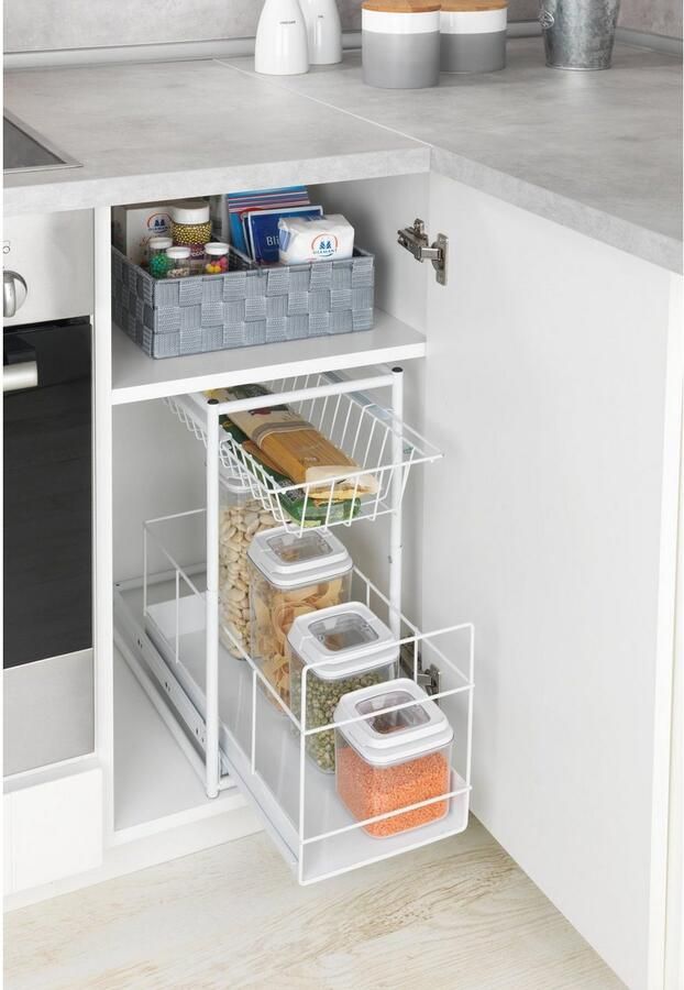 Wenko Uittrekplank Model Wanja voor meer bergruimte 2 vakken eenvoudige inbouw in keukenkasten - Foto 5