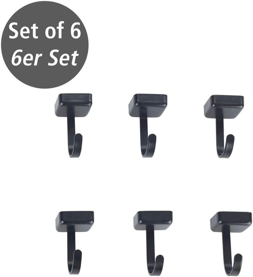 Wenko Wandhaak Model Jet magnetische haken voor de keuken zonder boren industriële stijl (6 stuks) - Foto 4