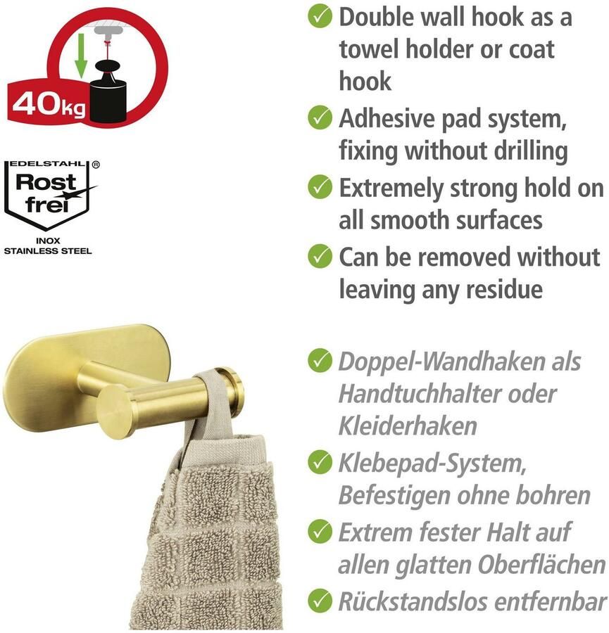 Wenko Wandhaak Turbo-Loc Duo Bevestigen zonder boren - Foto 3