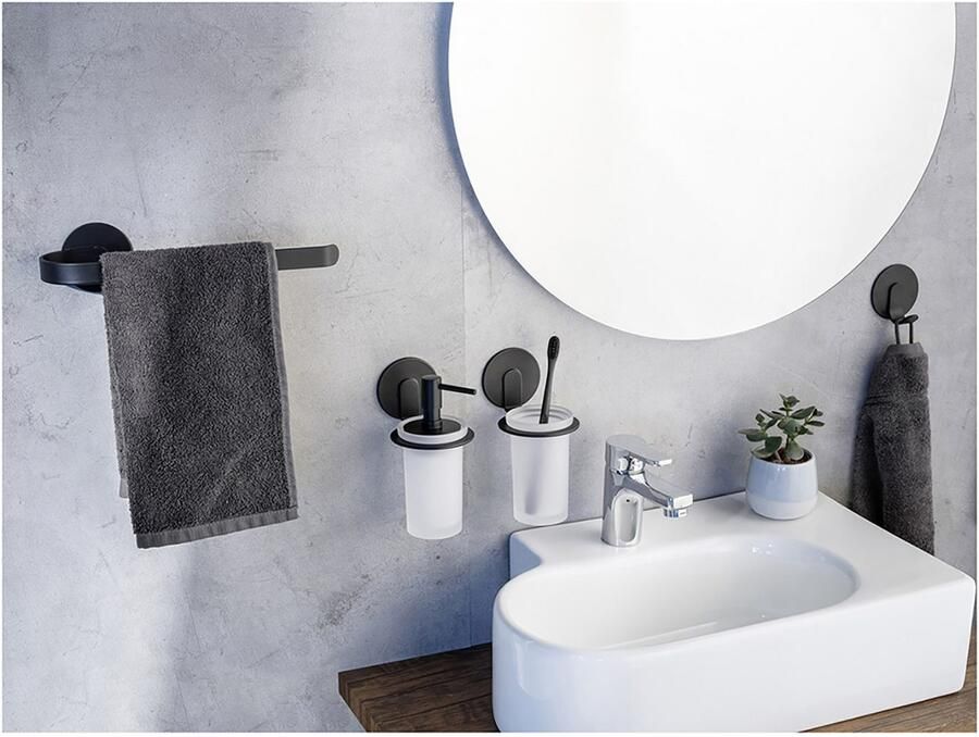 Wenko Wandhaak Turbo-Loc model Uno Bivio Plakhaak van aluminium voor badkamer en gasten-WC bevestiging zonder boren (set 3 stuks) - Foto 5