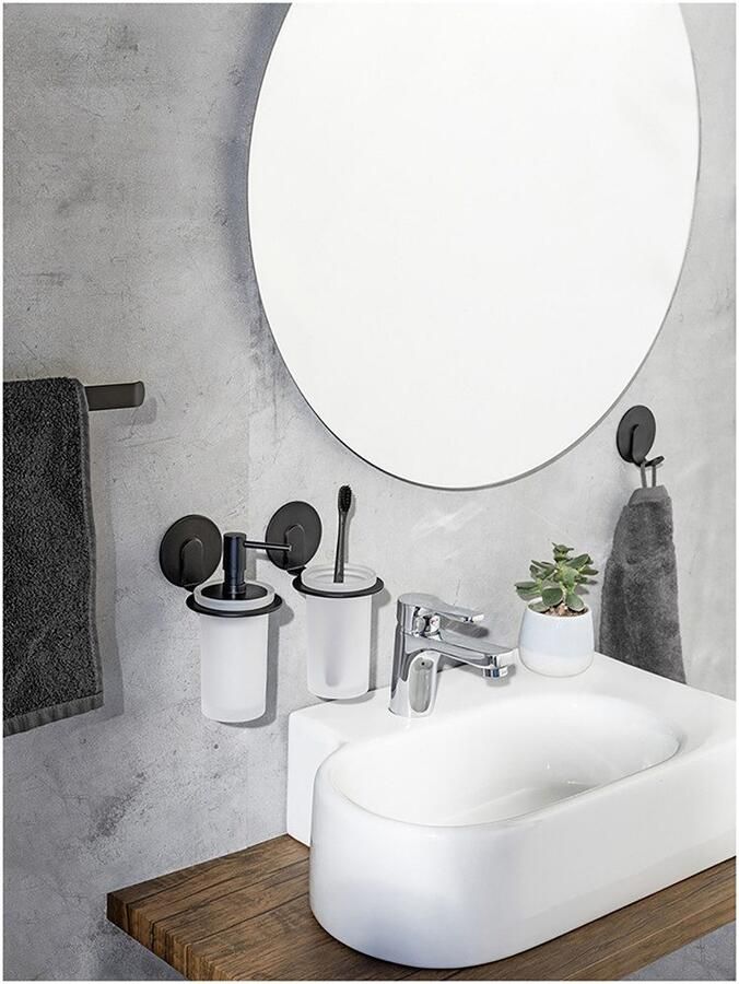 Wenko Wandhaak Turbo-Loc model Uno Bivio Plakhaak van aluminium voor badkamer en gasten-WC bevestiging zonder boren (set 3 stuks) - Foto 6