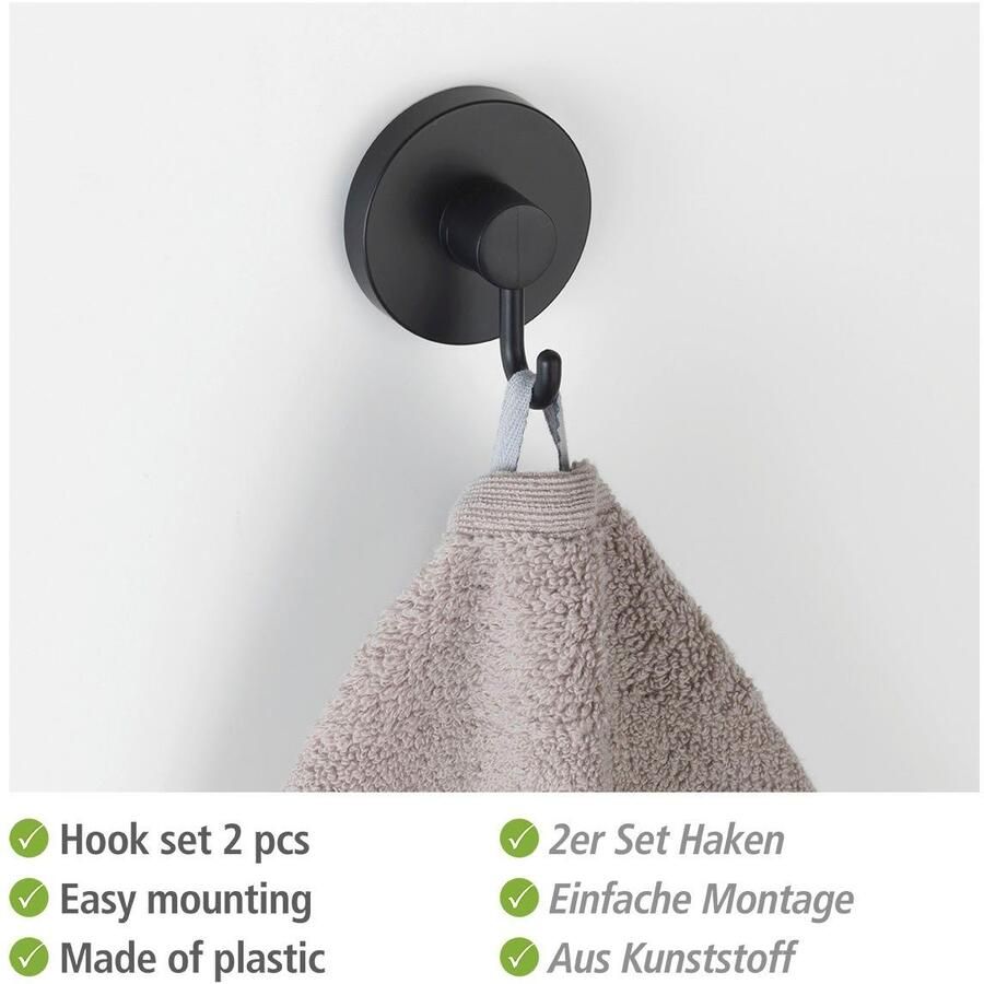 Wenko Wandhaak Vacuüm-Loc Bevestigen zonder boren (2 stuks)