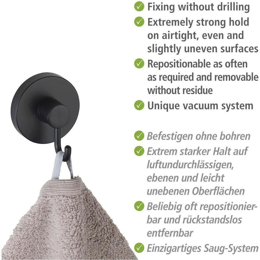 Wenko Wandhaak Vacuüm-Loc Bevestigen zonder boren (2 stuks) - Foto 2