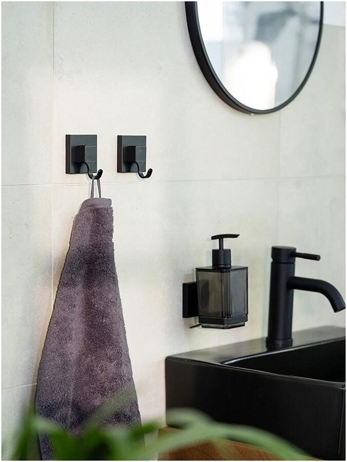 Wenko Wandhaak Vacuum-Loc model Quadro van kunststof voor handdoeken bevestiging zonder boren (set 2 stuks) - Foto 6