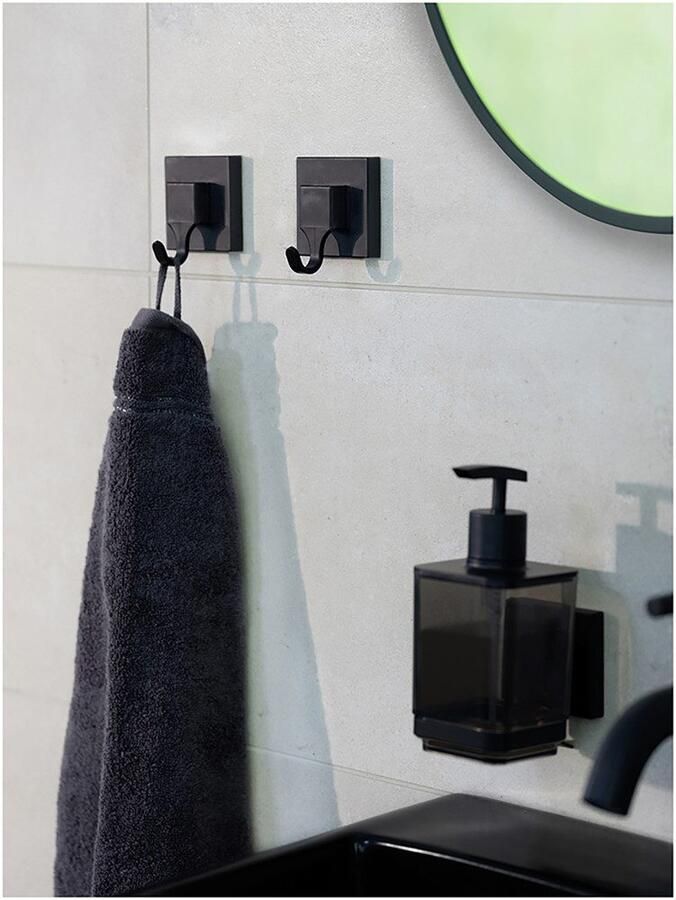 Wenko Wandhaak Vacuum-Loc model Quadro van kunststof voor handdoeken bevestiging zonder boren (set 2 stuks) - Foto 7