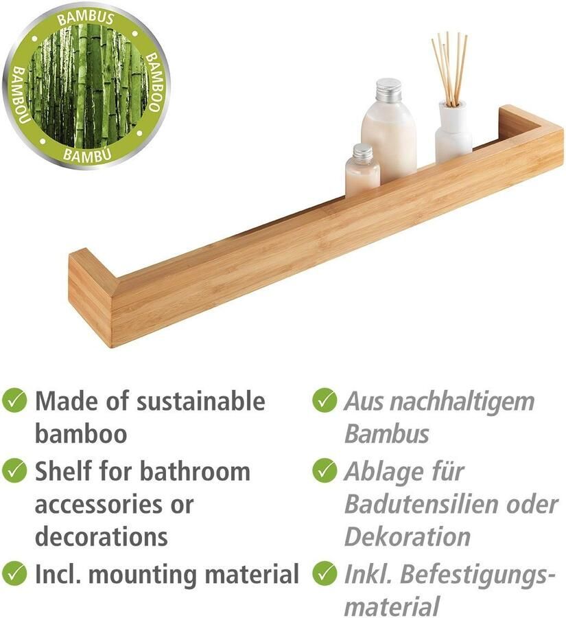 Wenko Wandrek Bambusa 60cm breed FSC hout Wandplanchet Wandplank Muurplank - Foto 2