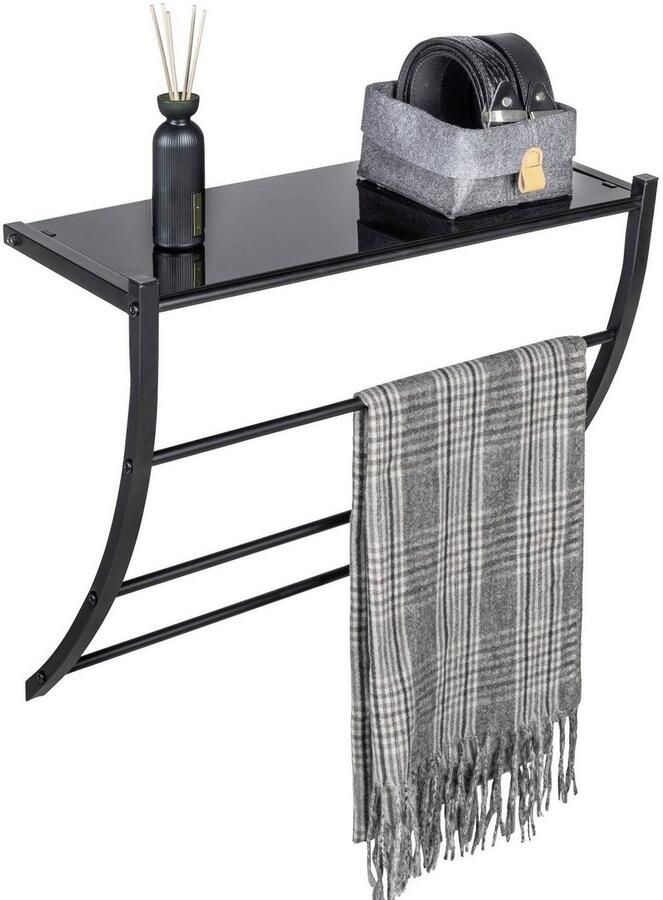 Wenko Wandplank Tarderia met glazen plank en 3 handdoekstangen - Foto 7