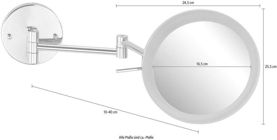Wenko Wandspiegel Aura vijfvoudige vergroting - Foto 4