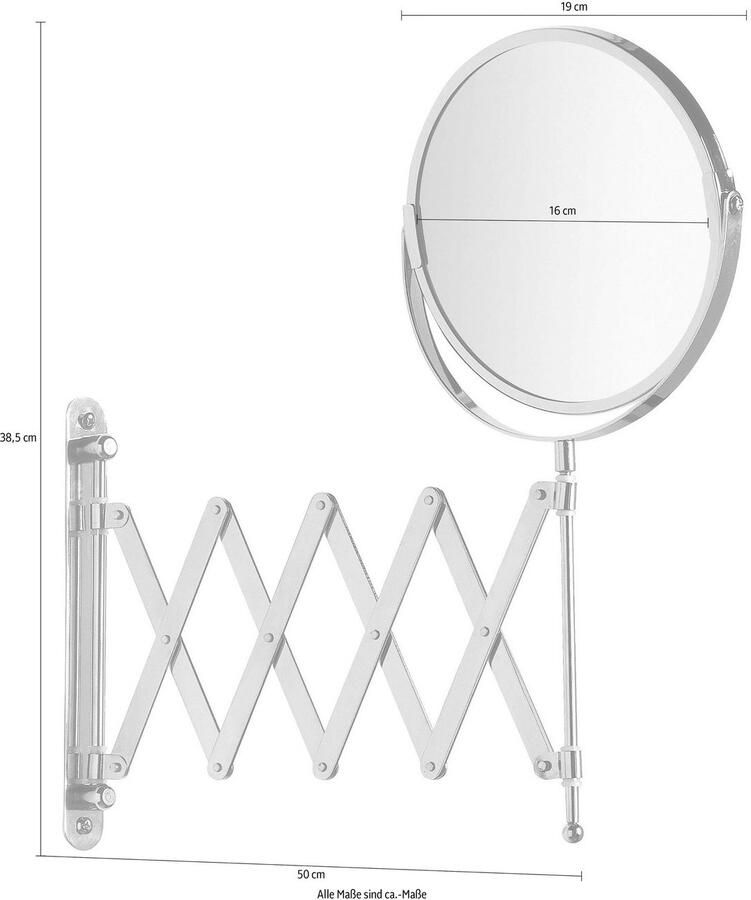 Wenko Wandspiegel Exclusief drievoudige vergroting