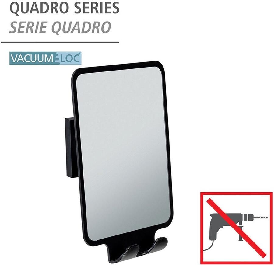Wenko Wandspiegel Vacuum-Loc model Quadro Antivries spiegel voor de badkamer bevestiging zonder boren - Foto 2